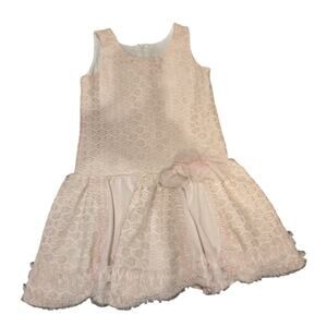 Isobella and Chloe Sleeveless Pink Lace Ruffle Dress Girls Size 3T